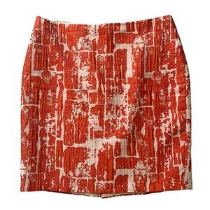 Sevier Orange/Cream Pencil Skirt